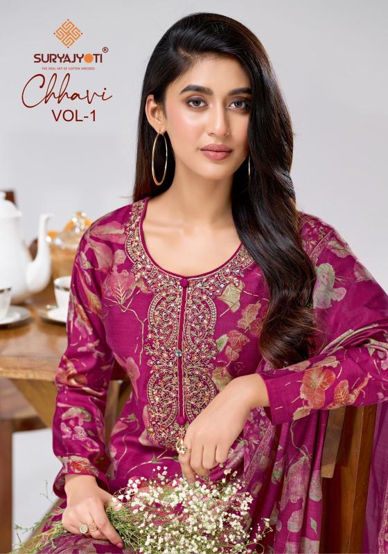 Suryajyoti chhavi vol-1 wholesale dress materials in chennai  - wholesale export